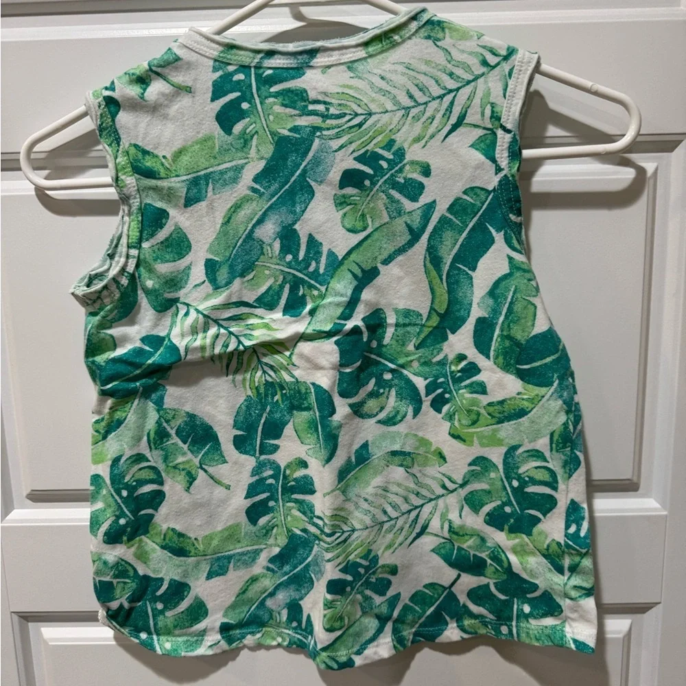 Green Tropical Print Tank Top and blue tank top bundle - Picture 4 of 7